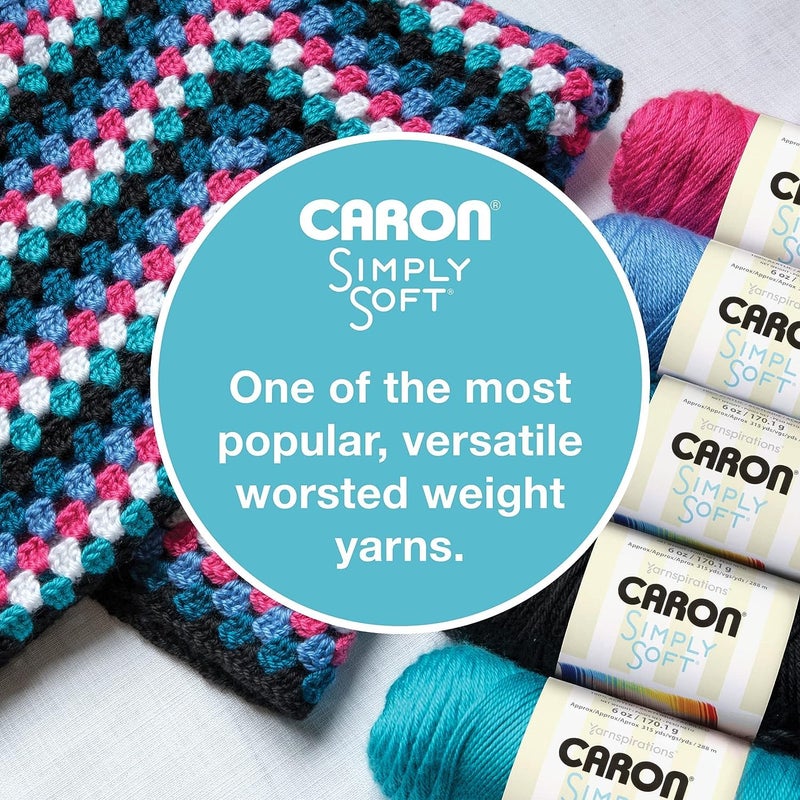 Caron Simply Soft Paints Yarn Medium Worsted Gauge 100% Acrylic - 5 oz - Paints Rose Garden - Machine Wash & Dry - Image 4